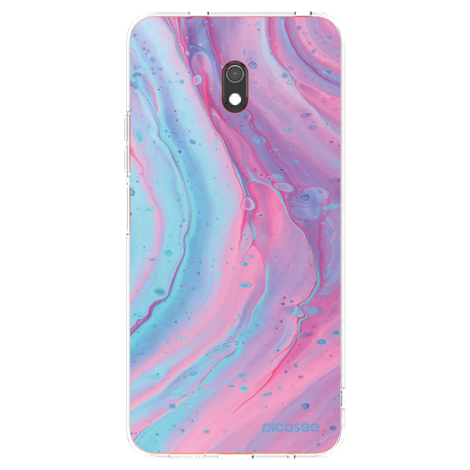 Picasee Xiaomi Redmi 8A Hülle - Transparentes Silikon - Pink liquid