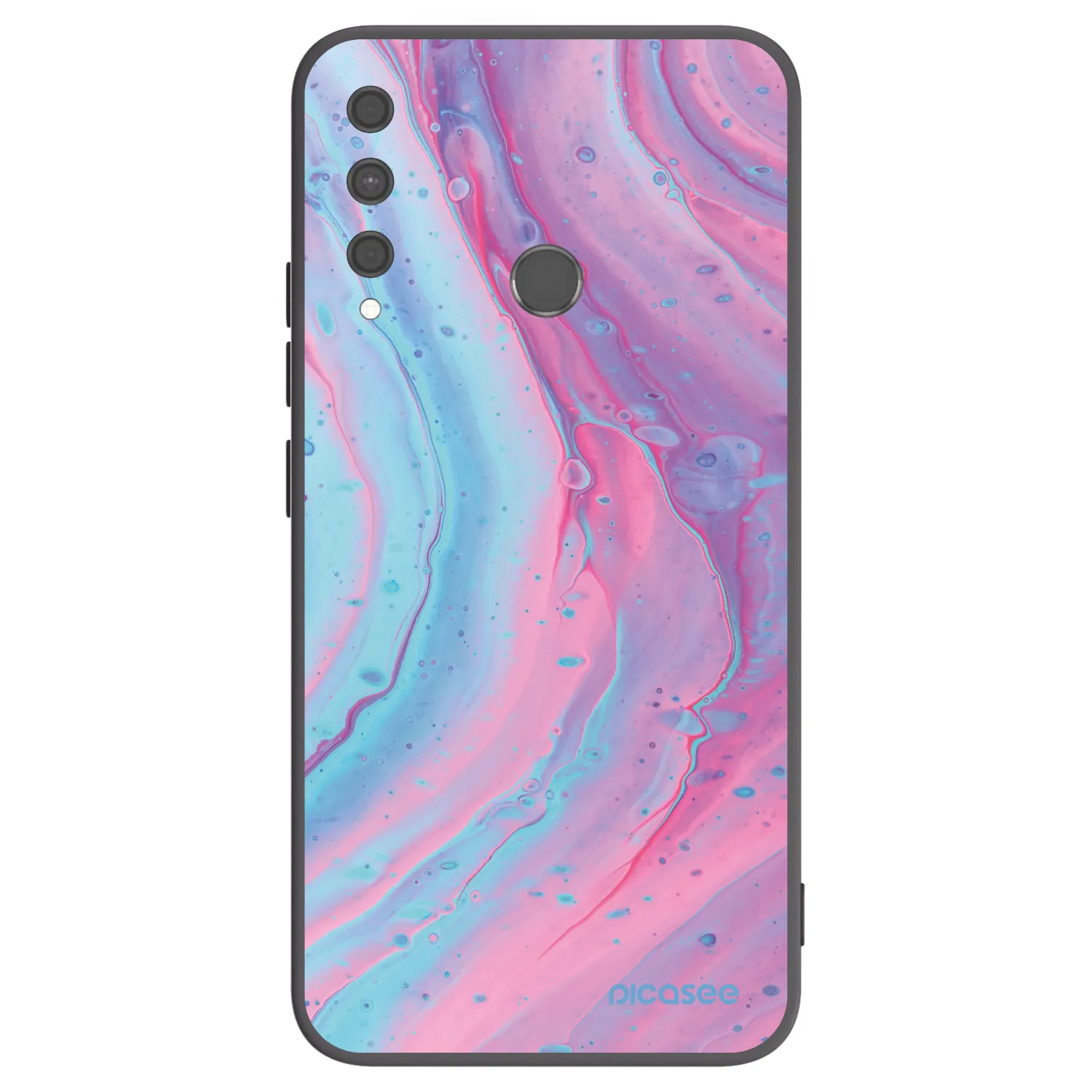 Picasee Huawei P40 Lite E Hülle - Schwarzes Silikon - Pink liquid