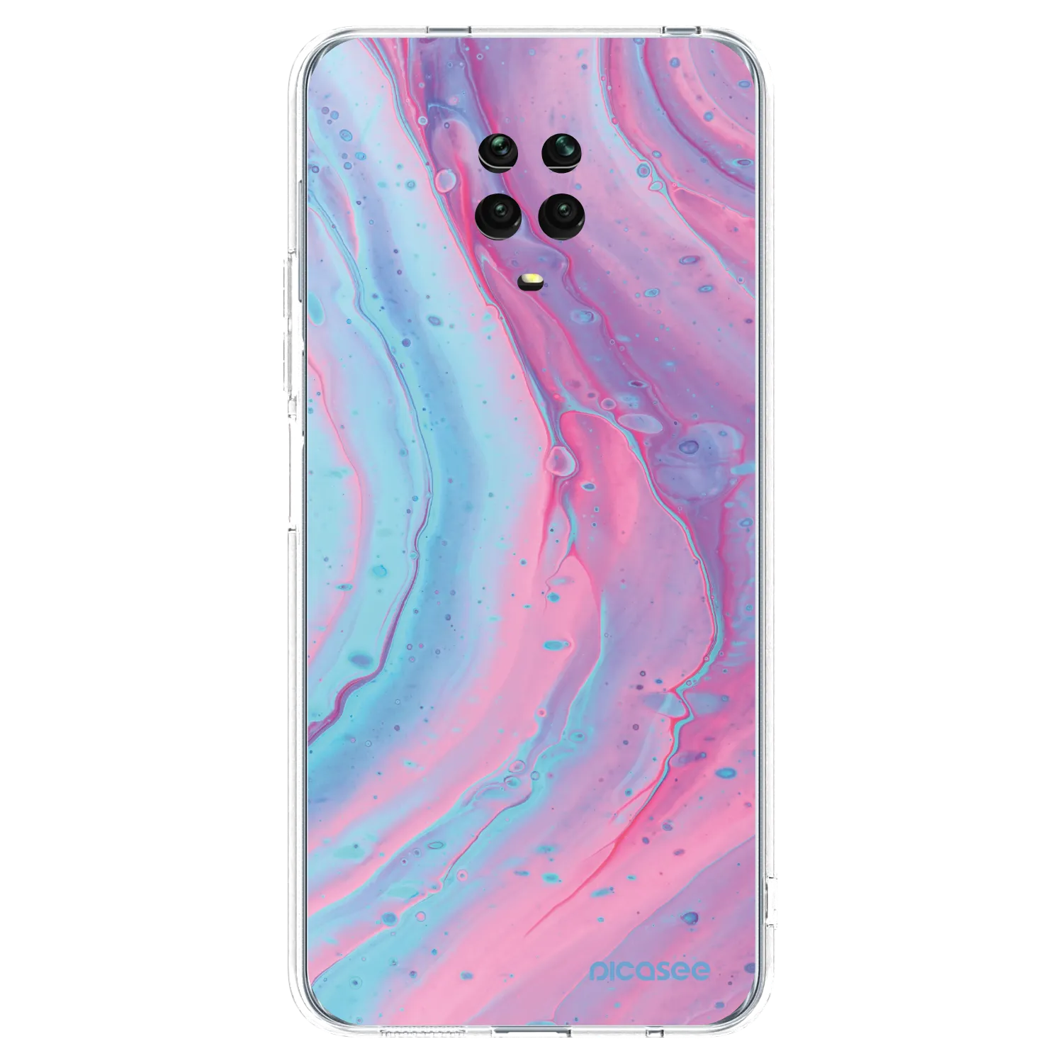 Picasee Xiaomi Redmi Note 9 Pro Hülle - Transparentes Silikon - Pink liquid