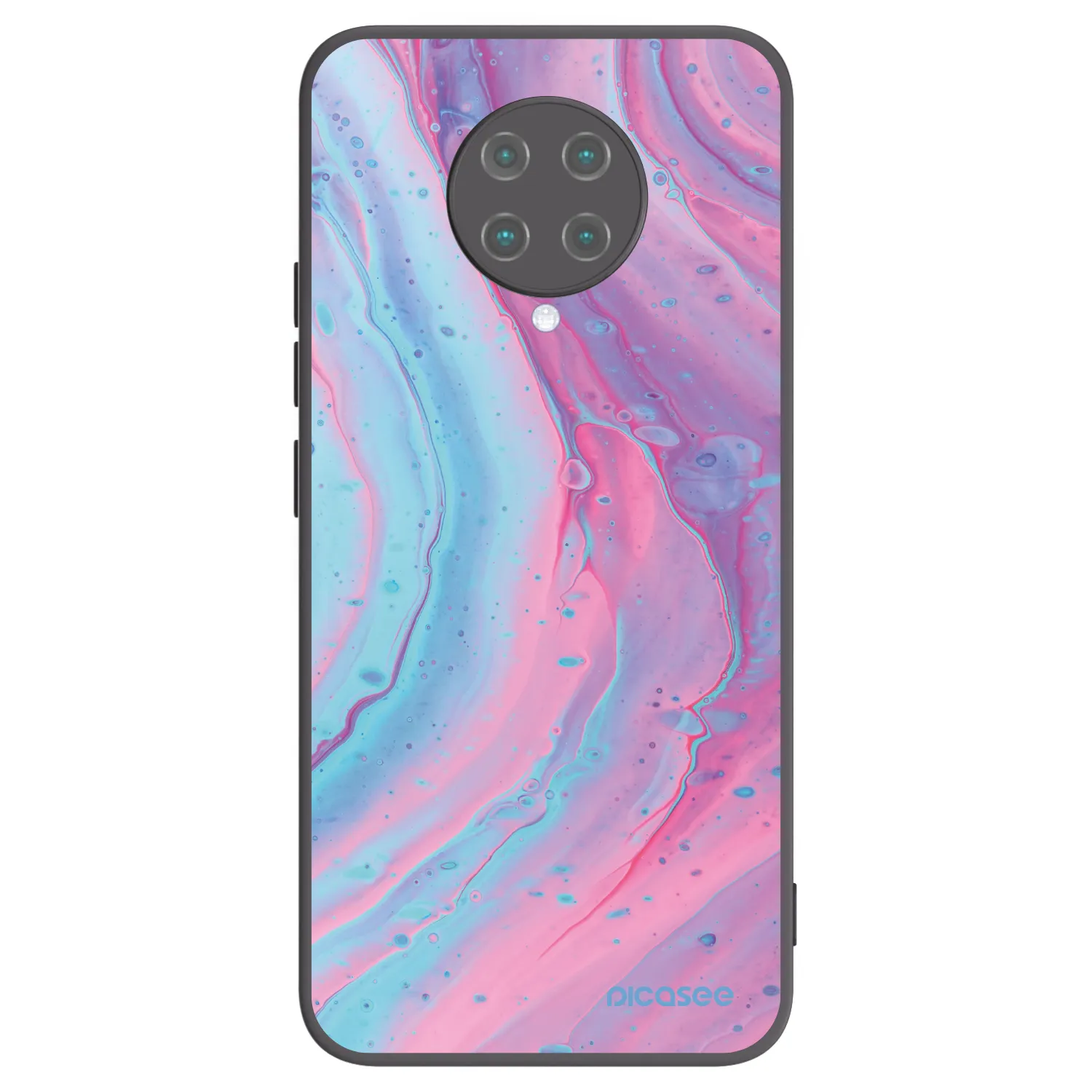 Picasee Xiaomi Poco F2 Pro Hülle - Schwarzes Silikon - Pink liquid