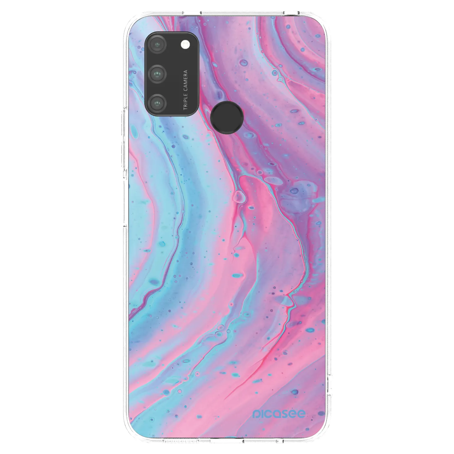 Picasee Honor 9A Hülle - Transparentes Silikon - Pink liquid