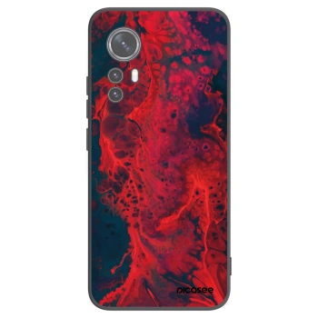 Picasee Xiaomi 12 Hülle - Schwarzes Silikon - Organic red