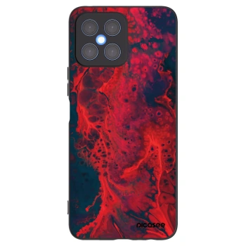 Picasee Honor X8 4G Hülle - Schwarzes Silikon - Organic red