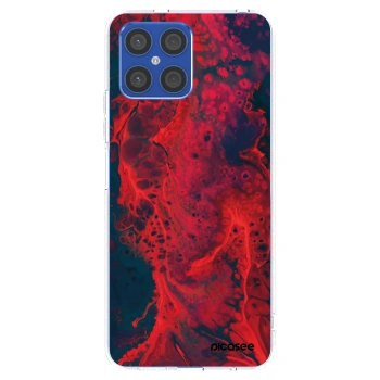 Picasee Honor X8 4G Hülle - Transparentes Silikon - Organic red