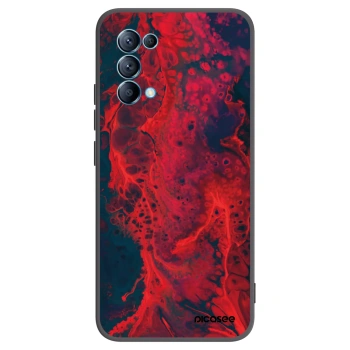 Picasee OPPO Reno 5 5G Hülle - Schwarzes Silikon - Organic red