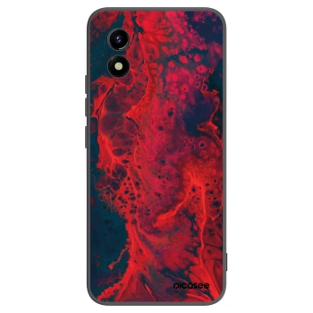 Picasee Vivo Y01 Hülle - Schwarzes Silikon - Organic red