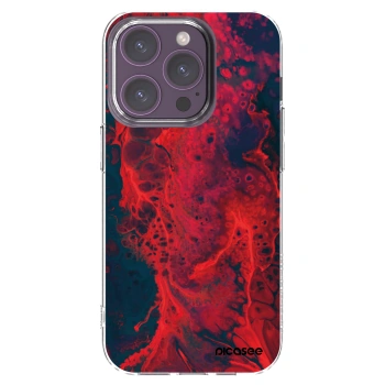 Picasee Apple iPhone 14 Pro Hülle - Transparentes Silikon - Organic red