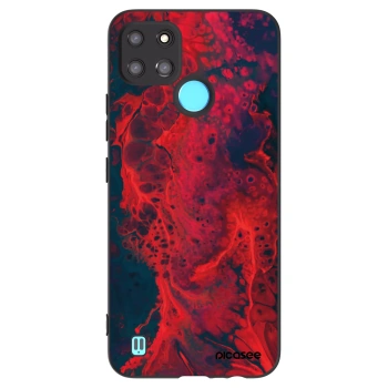 Picasee Realme C21Y Hülle - Schwarzes Silikon - Organic red