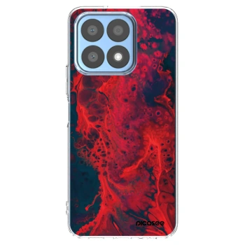 Picasee Honor X8a Hülle - Transparentes Silikon - Organic red