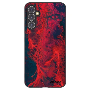 Picasee Samsung Galaxy A34 5G A346B Hülle - Schwarzes Silikon - Organic red