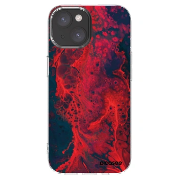 Picasee Apple iPhone 15 Hülle - Transparentes Silikon - Organic red