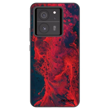 Picasee Xiaomi 13T Hülle - Schwarzes Silikon - Organic red