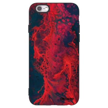 Picasee Apple iPhone 6/6S Hülle - Schwarzes Silikon - Organic red