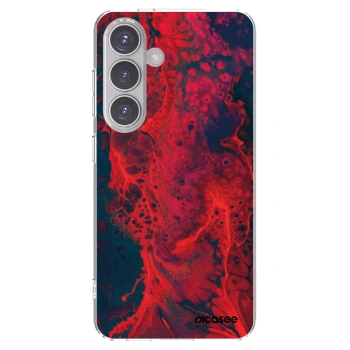 Picasee Samsung Galaxy S24 S921B 5G Hülle - Transparentes Silikon - Organic red