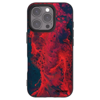 Picasee Apple iPhone 16 Pro Hülle - Schwarzes Silikon - Organic red