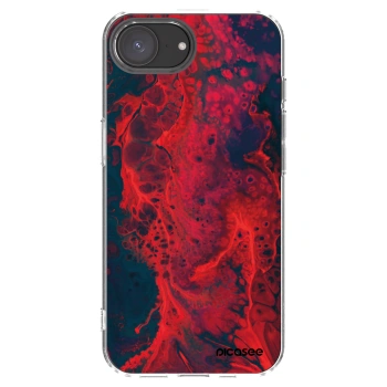 Picasee Apple iPhone 16e Hülle - Transparentes Silikon - Organic red