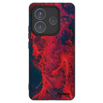 Picasee Xiaomi Redmi Note 14 5G Hülle - Schwarzes Silikon - Organic red