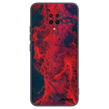 Picasee Xiaomi Redmi Note 9S Hülle - Schwarzes Silikon - Organic red