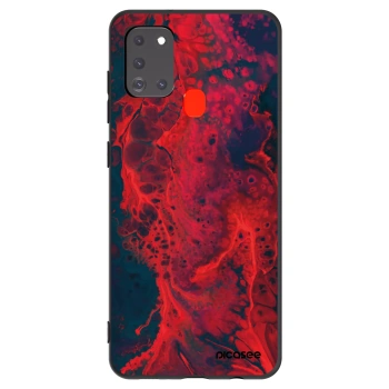 Picasee Samsung Galaxy A21s Hülle - Schwarzes Silikon - Organic red
