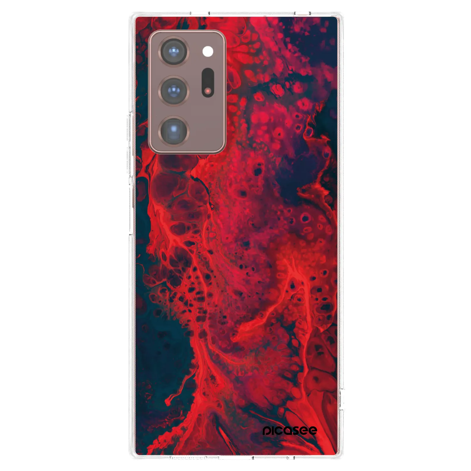 Picasee Samsung Galaxy Note 20 Ultra Hülle - Transparentes Silikon - Organic red