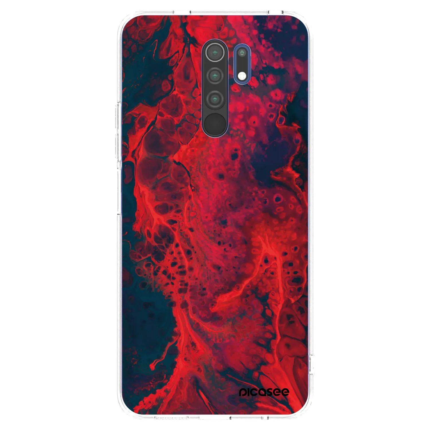 Picasee Xiaomi Redmi 9 Hülle - Transparentes Silikon - Organic red