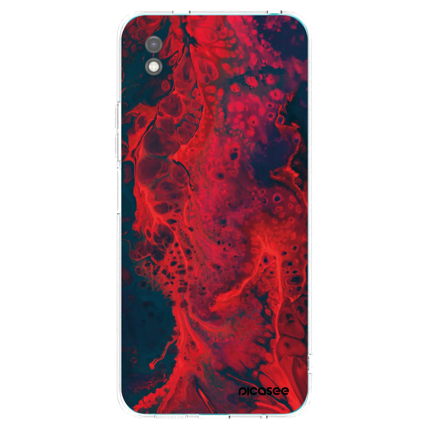 Picasee Xiaomi Redmi 9A Hülle - Schwarzes Silikon - Organic red