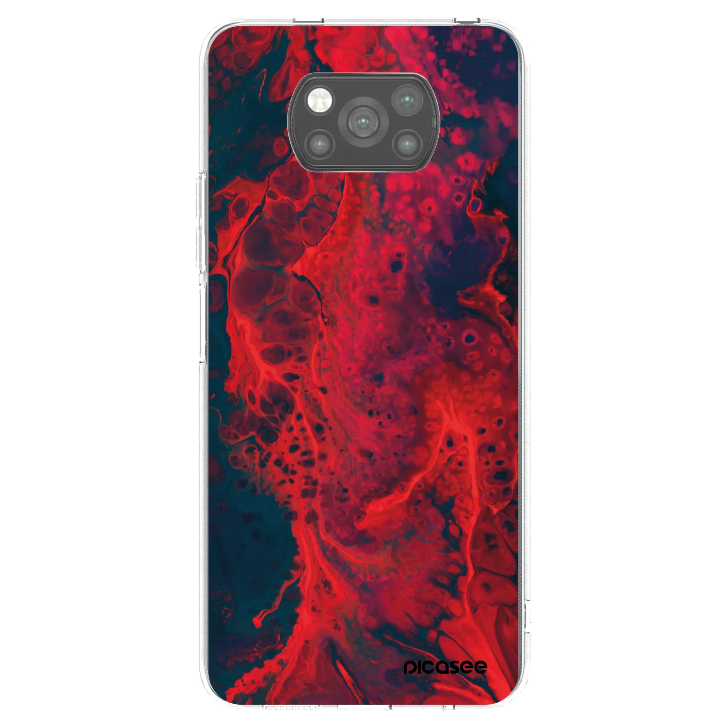 Picasee Xiaomi Poco X3 Hülle - Schwarzes Silikon - Organic red