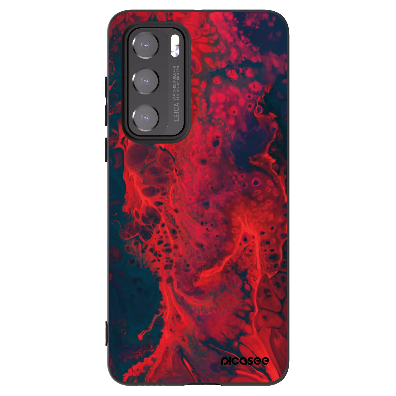 Picasee Huawei P40 Hülle - Schwarzes Silikon - Organic red