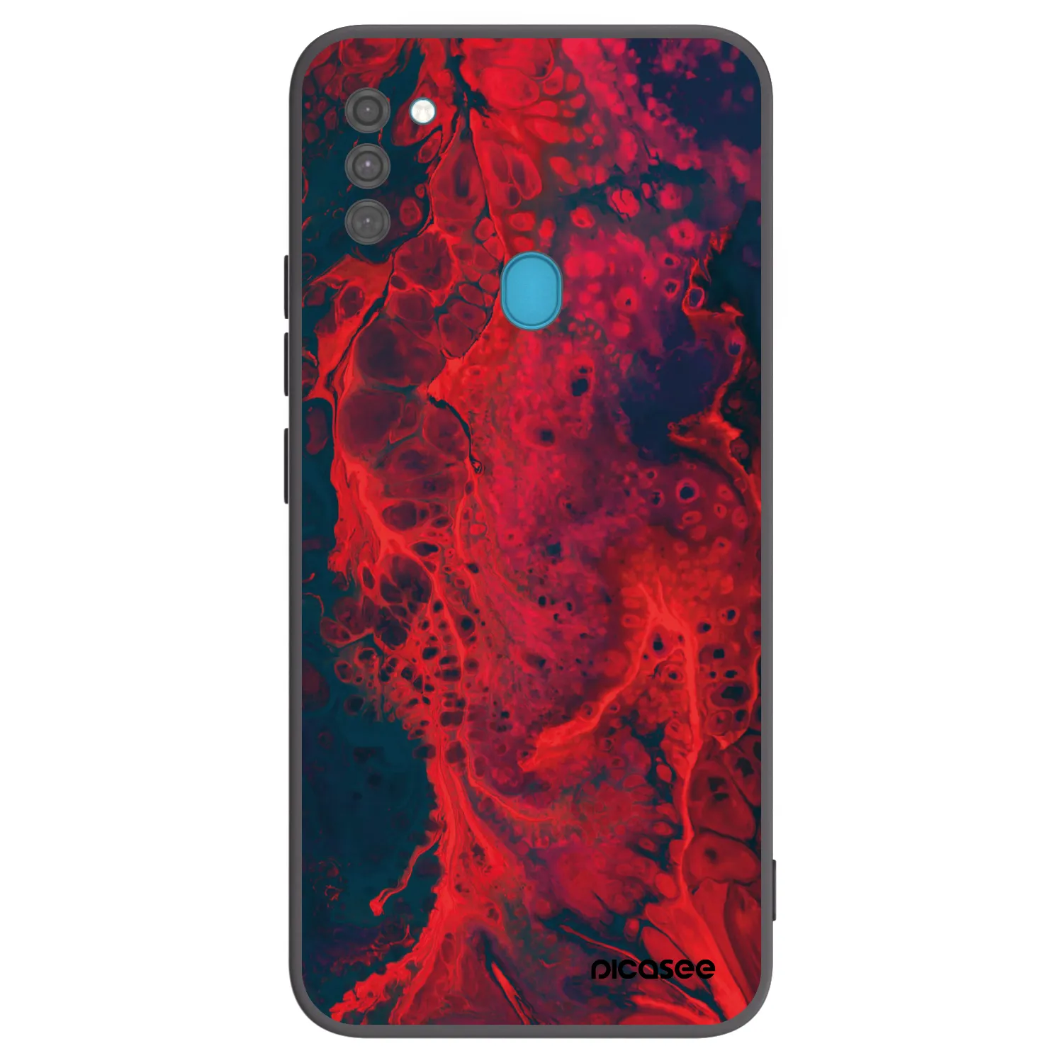 Picasee Samsung Galaxy M11 Hülle - Schwarzes Silikon - Organic red