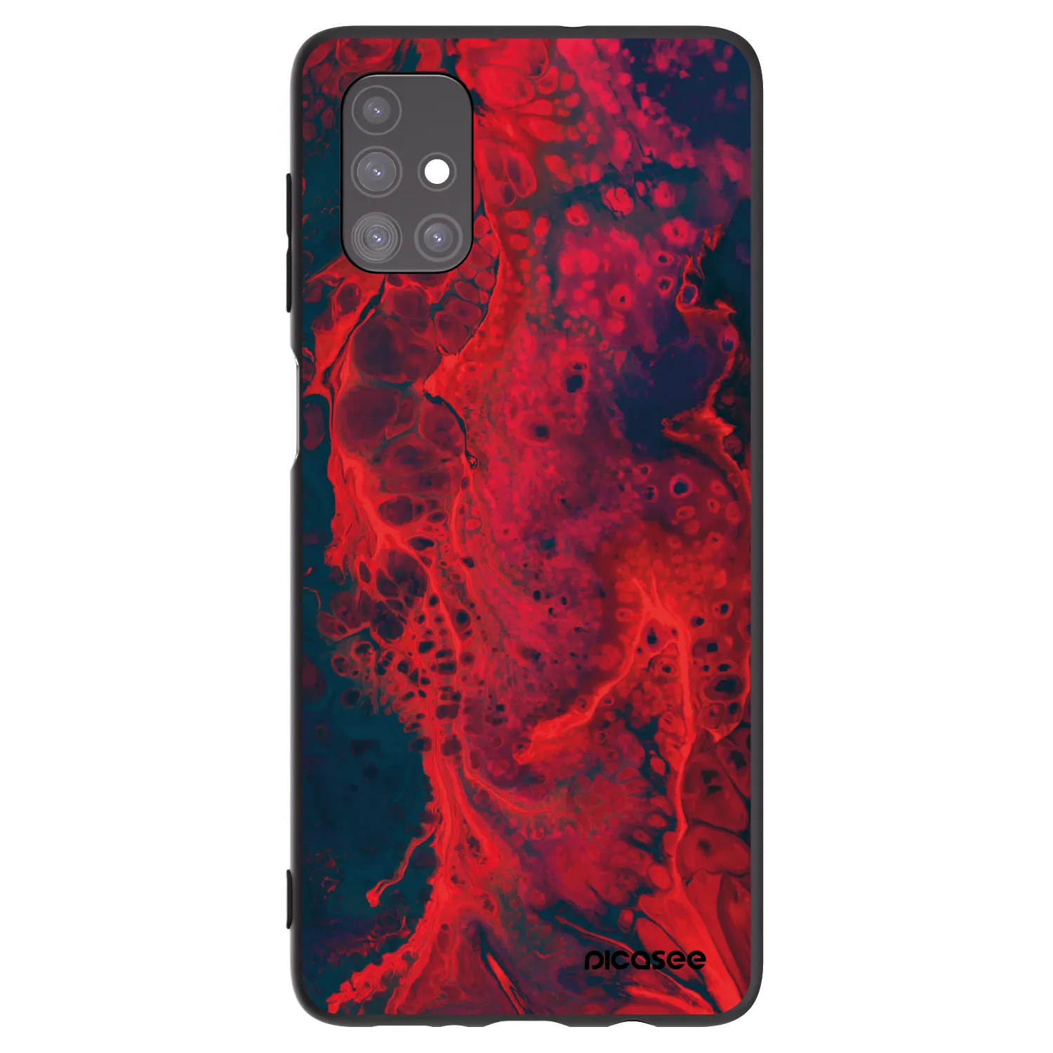 Picasee Samsung Galaxy M51 M515F Hülle - Schwarzes Silikon - Organic red