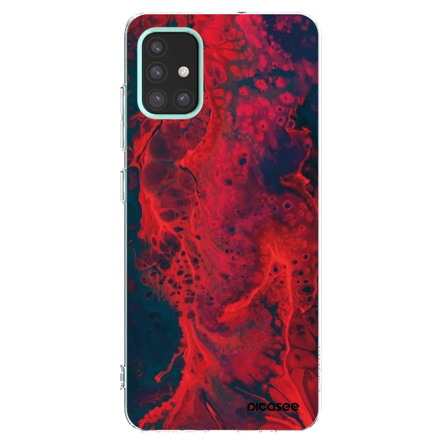 Picasee Samsung Galaxy M31s Hülle - Transparentes Silikon - Organic red