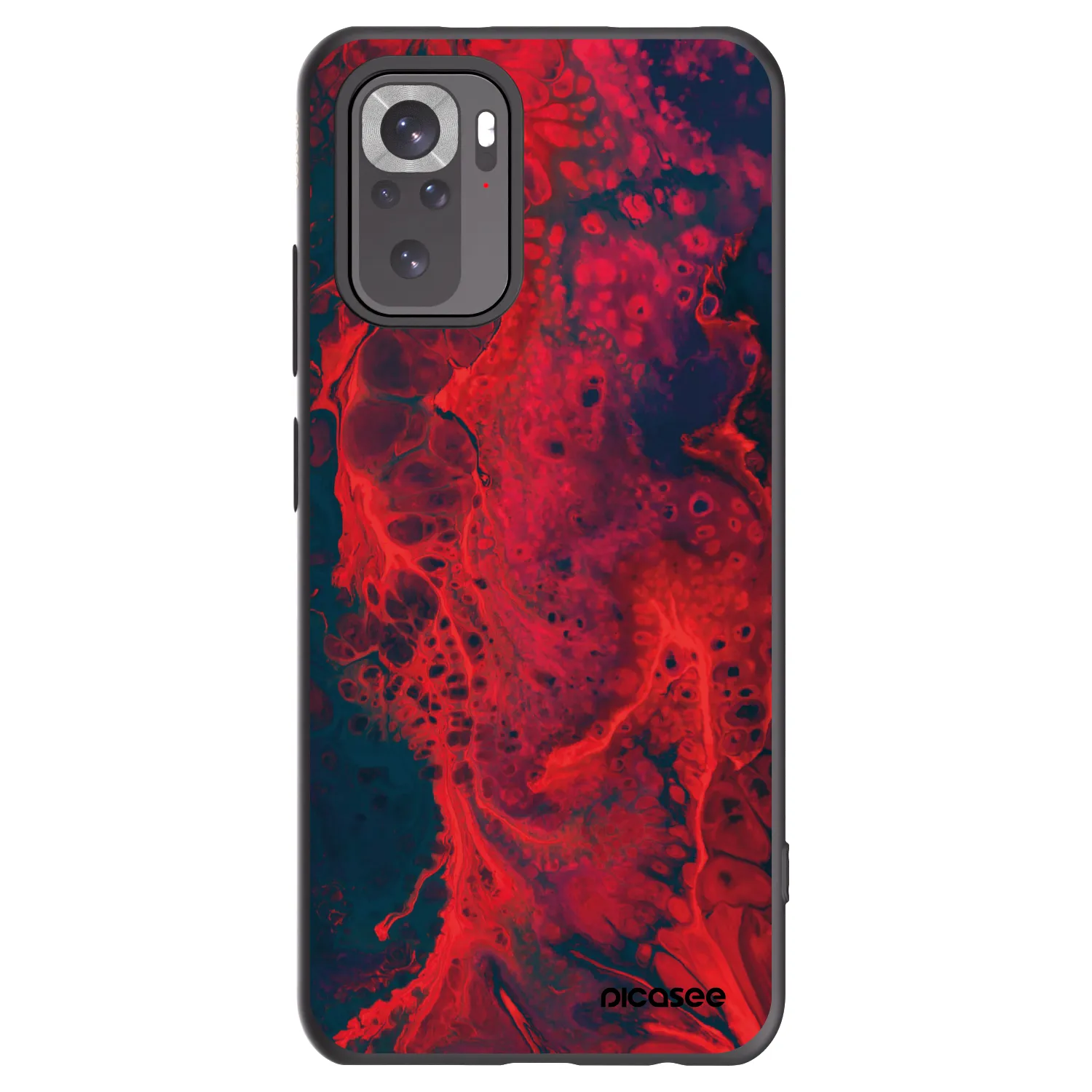 Picasee Xiaomi Redmi Note 10 Hülle - Schwarzes Silikon - Organic red