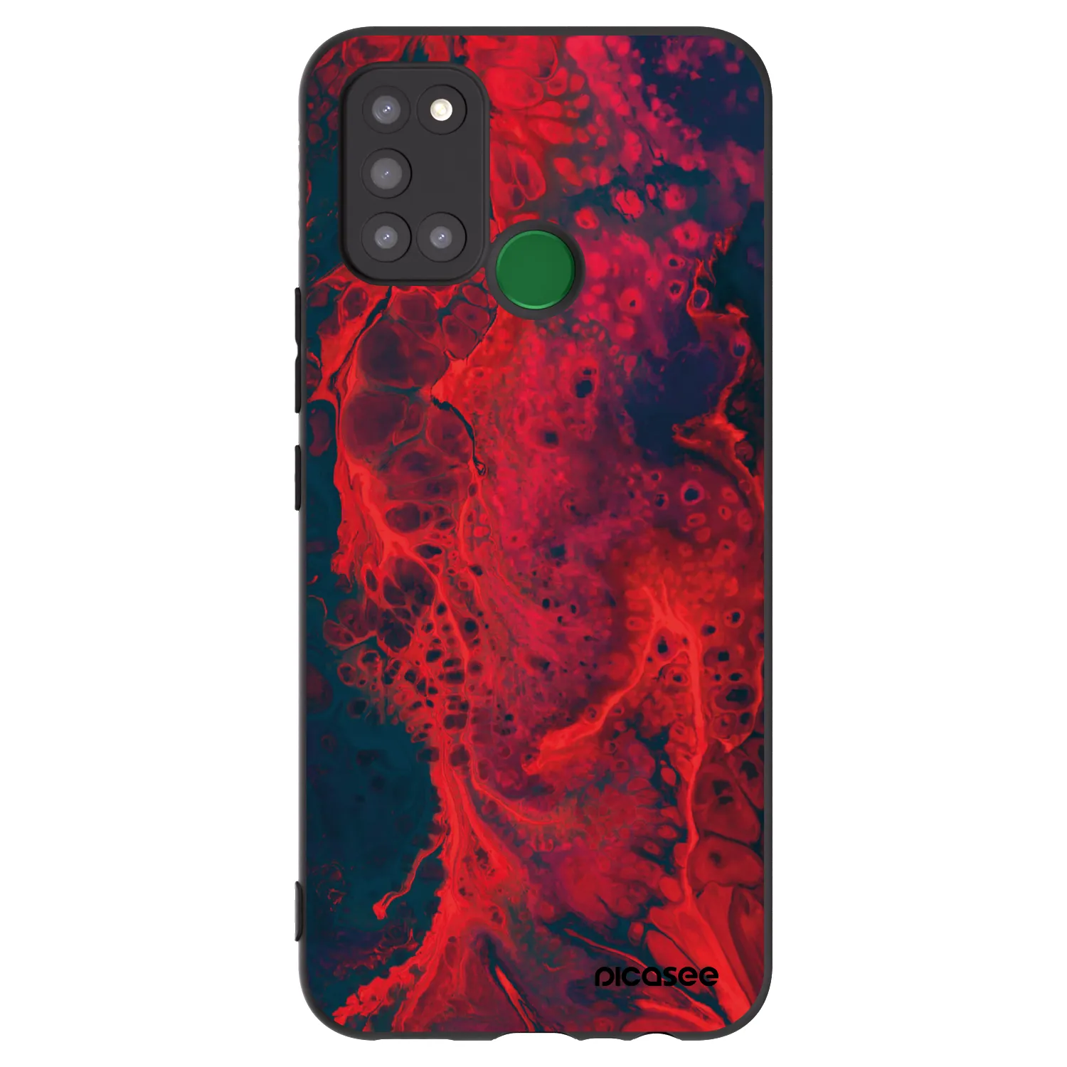 Picasee Realme 7i Hülle - Schwarzes Silikon - Organic red