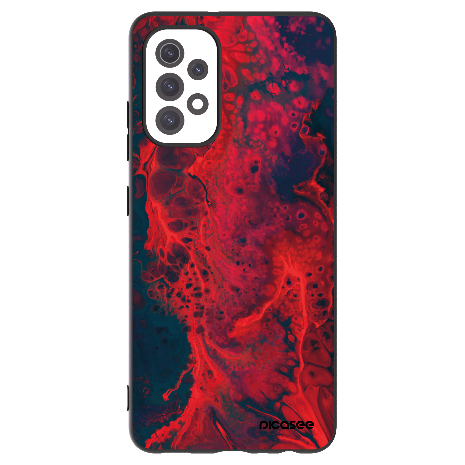 Picasee Samsung Galaxy A32 5G A326B Hülle - Schwarzes Silikon - Organic red