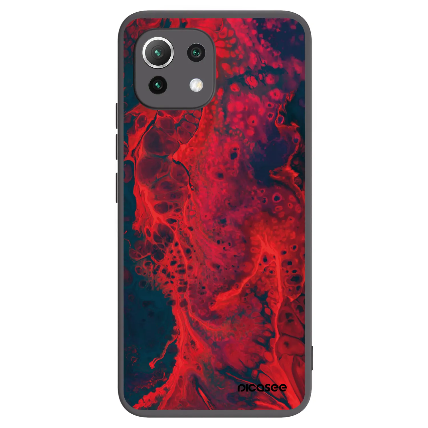 Picasee Xiaomi Mi 11 Lite Hülle - Schwarzes Silikon - Organic red