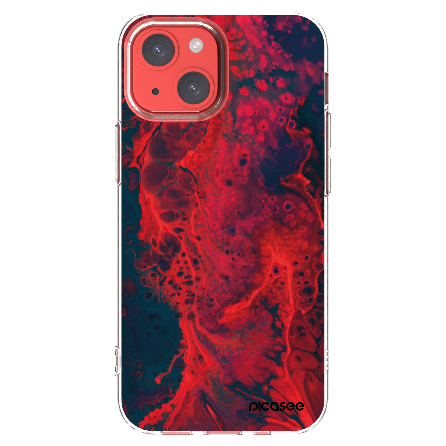 Picasee Apple iPhone 13 mini Hülle - Transparentes Silikon - Organic red