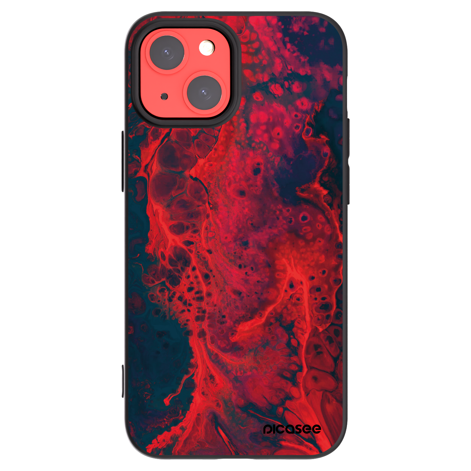 Picasee Apple iPhone 13 mini Hülle - Schwarzes Silikon - Organic red