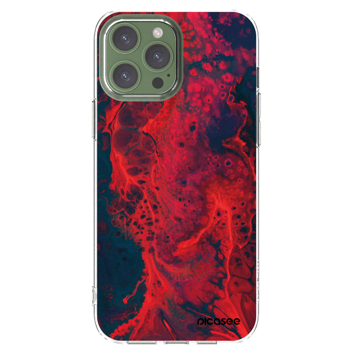 Picasee Apple iPhone 13 Pro Max Hülle - Transparentes Silikon - Organic red