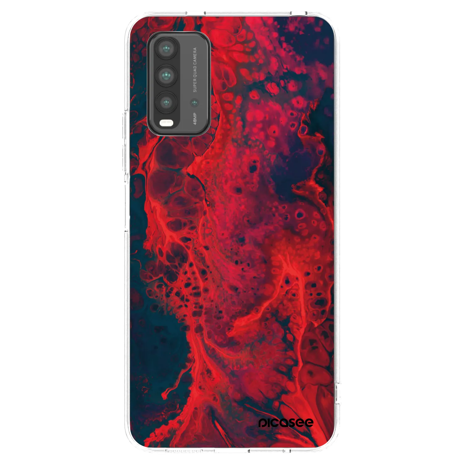 Picasee Xiaomi Redmi 9T Hülle - Schwarzes Silikon - Organic red