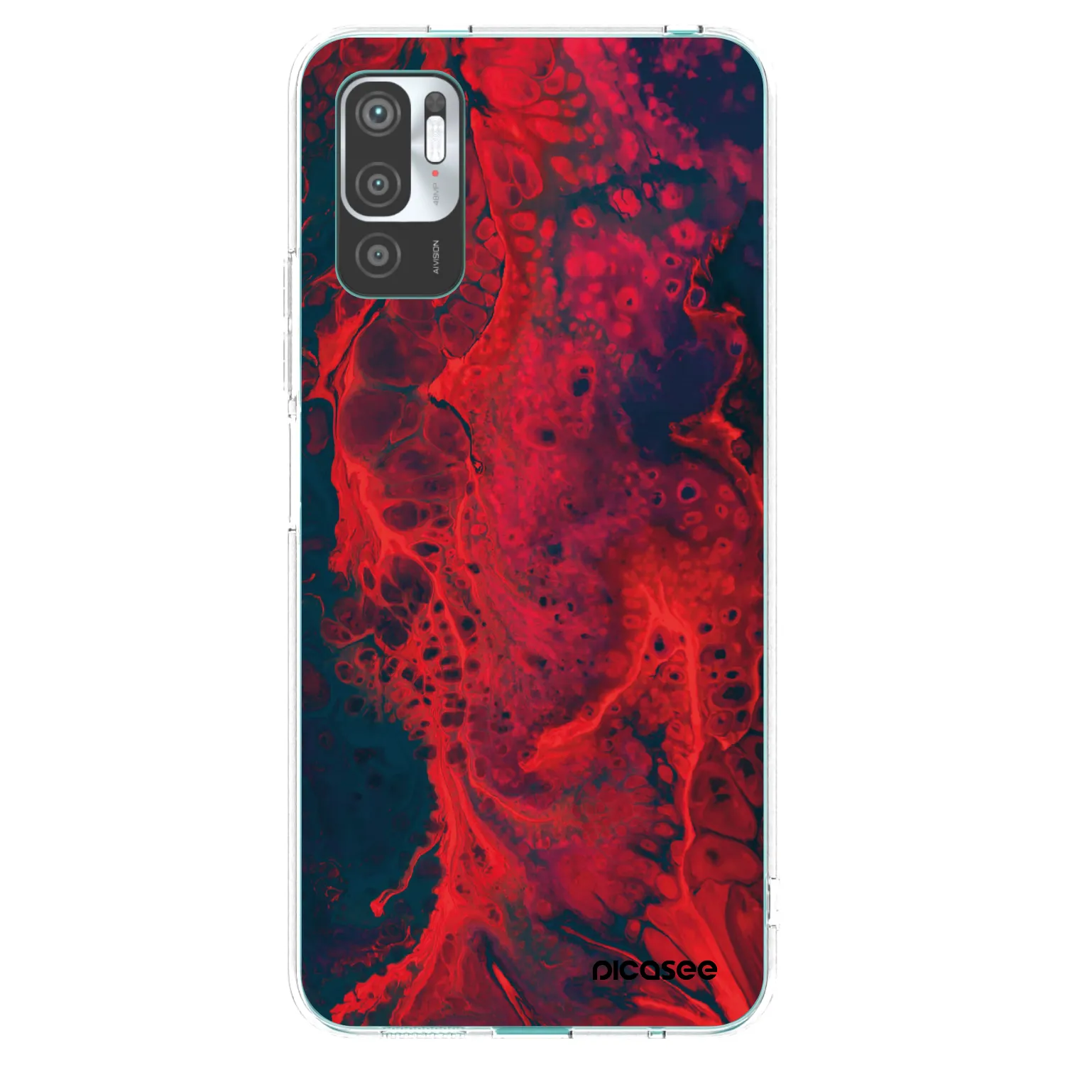 Picasee Xiaomi Redmi Note 10 5G Hülle - Transparentes Silikon - Organic red
