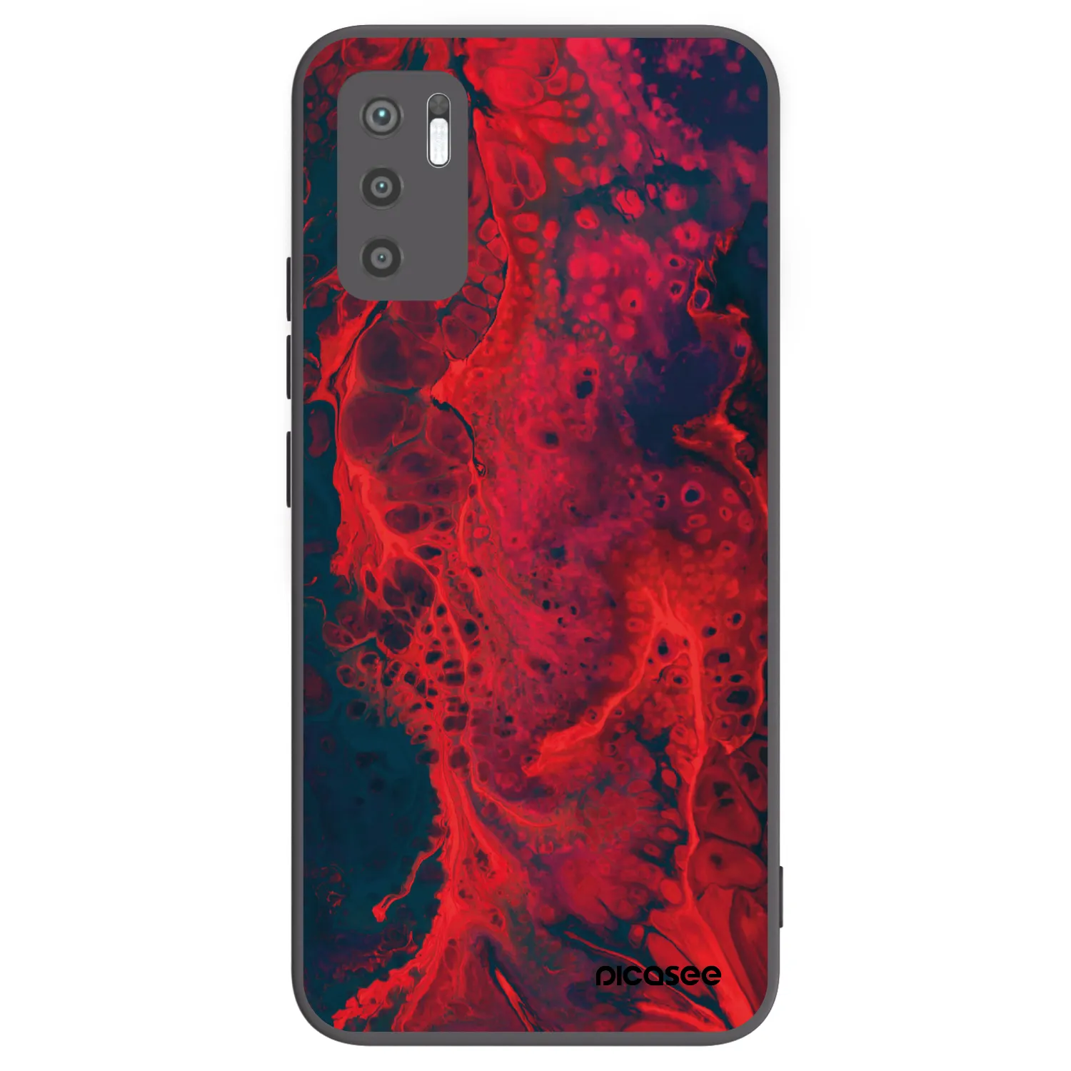 Picasee Xiaomi Redmi Note 10 5G Hülle - Schwarzes Silikon - Organic red