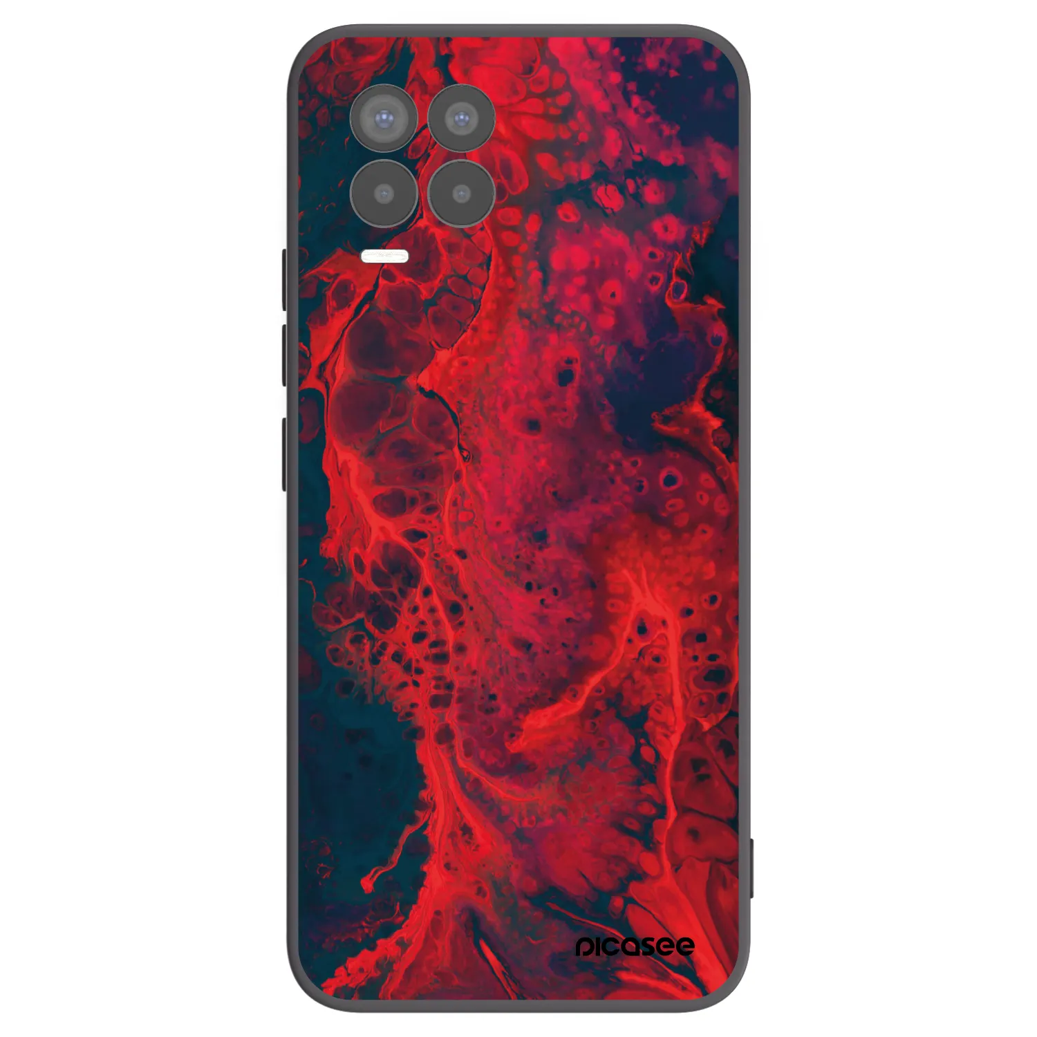 Picasee Realme 8 Pro Hülle - Schwarzes Silikon - Organic red