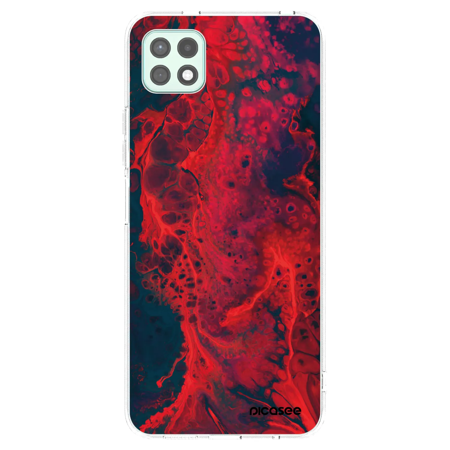 Picasee Samsung Galaxy A22 A226B 5G Hülle - Transparentes Silikon - Organic red