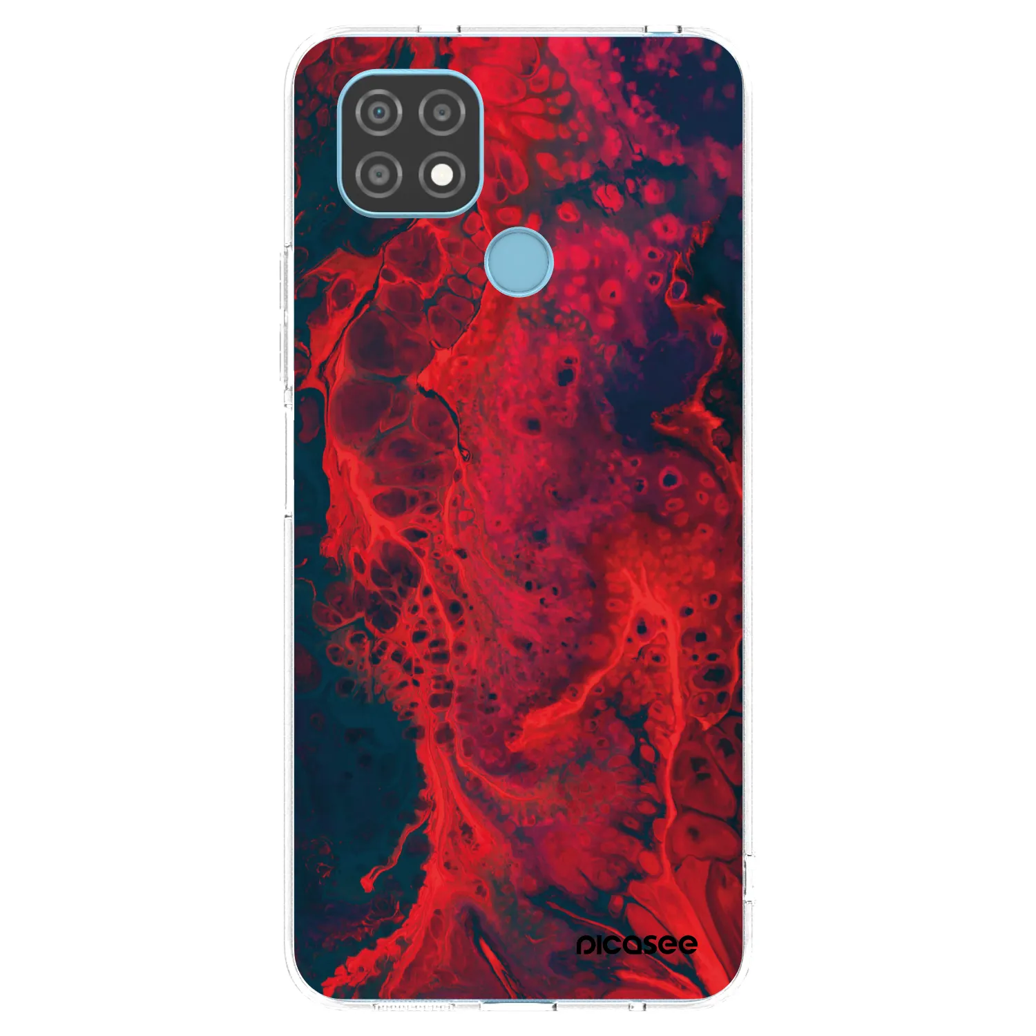Picasee Realme C21 Hülle - Transparentes Silikon - Organic red