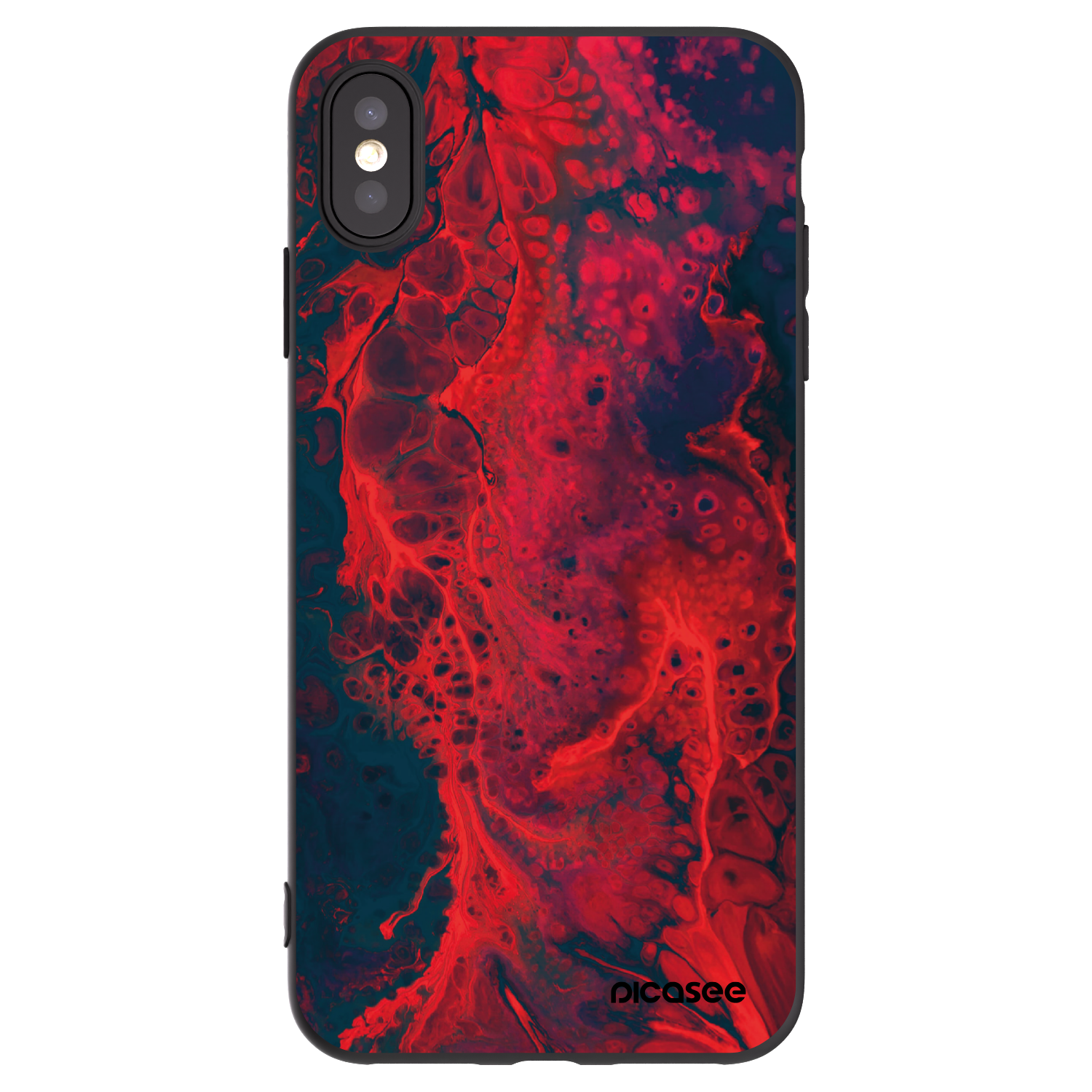 Picasee Apple iPhone XS Max Hülle - Schwarzes Silikon - Organic red