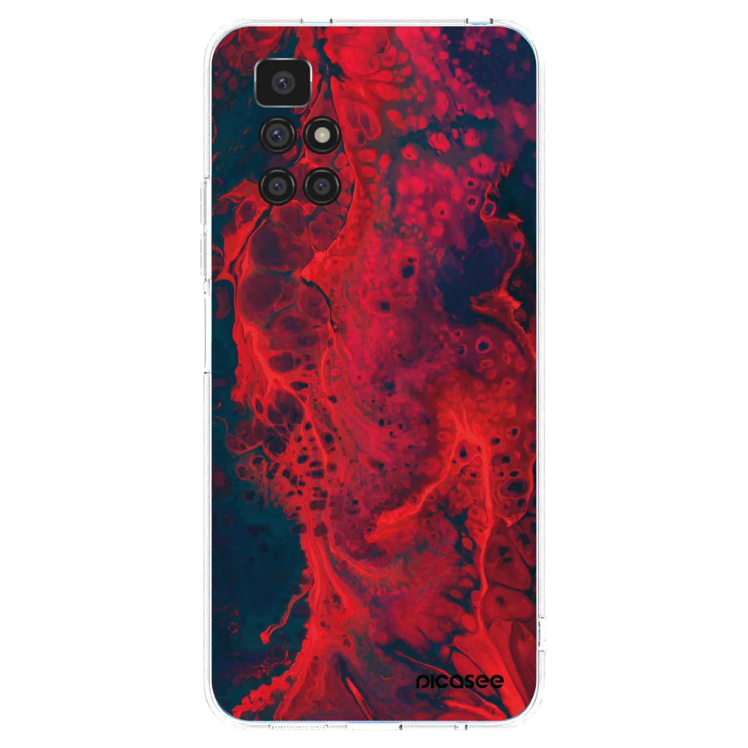 Picasee Xiaomi Redmi 10 Hülle - Transparentes Silikon - Organic red