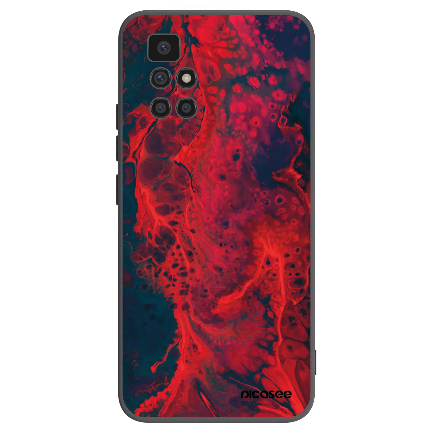 Picasee Xiaomi Redmi 10 Hülle - Schwarzes Silikon - Organic red
