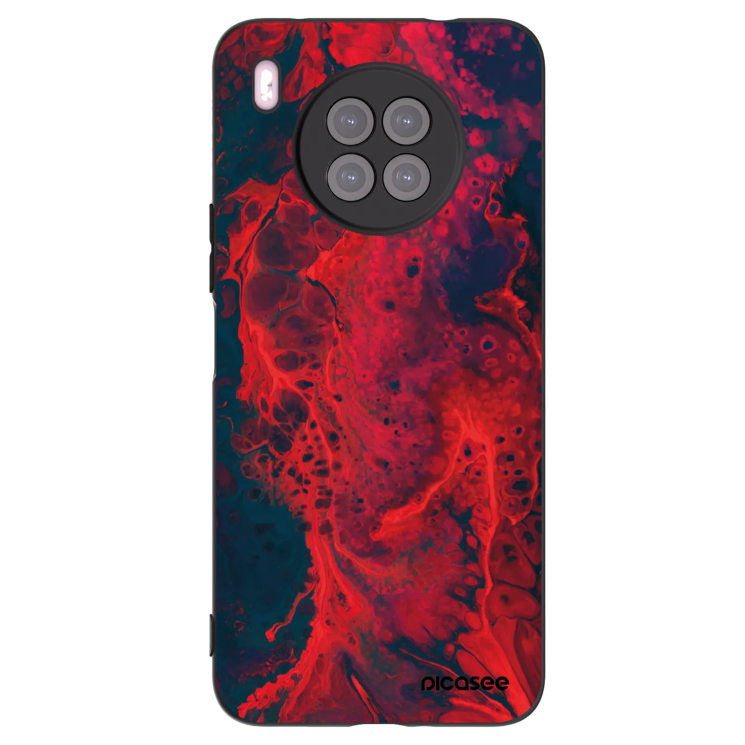 Picasee Huawei Nova 8i Hülle - Schwarzes Silikon - Organic red