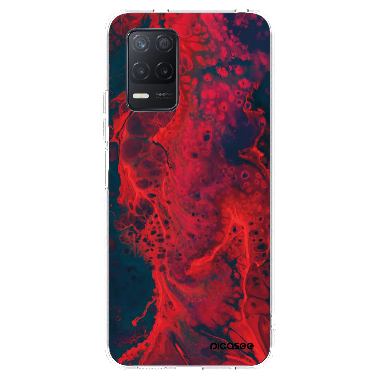 Picasee Realme 8 5G Hülle - Transparentes Silikon - Organic red