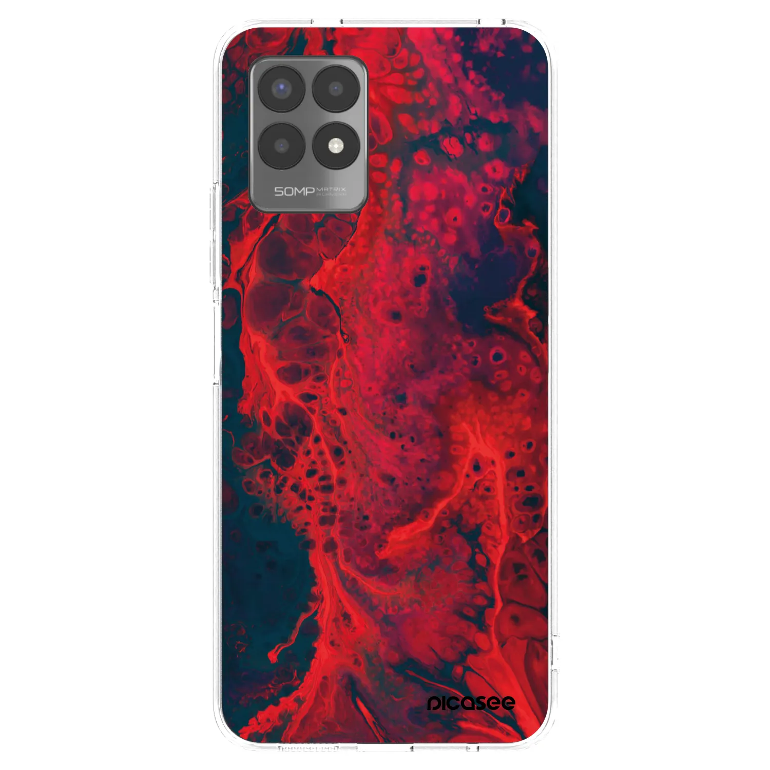 Picasee Realme 8i Hülle - Transparentes Silikon - Organic red